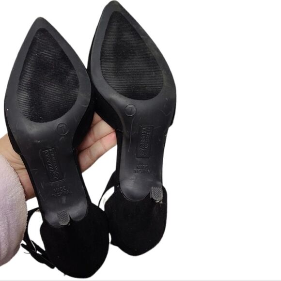 Versona Poited Toe Slingback Black Pumps Size 7 - Picture 8 of 8